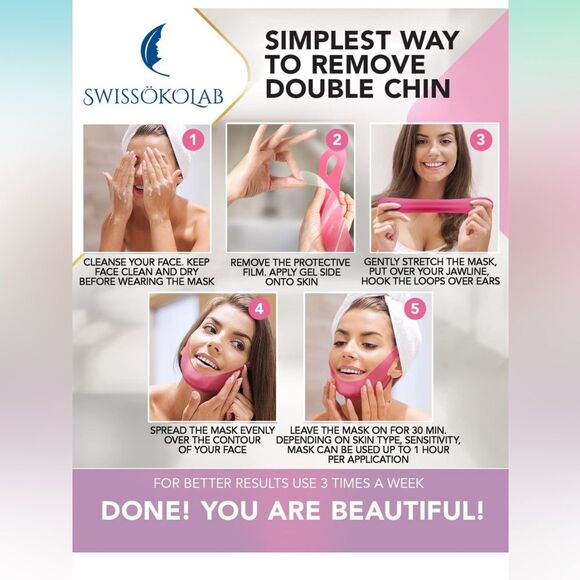SWISSÖKOLAB V shape lifting up Face Mask 💗 hyaluronic acid 💗 - Picture 6 of 8